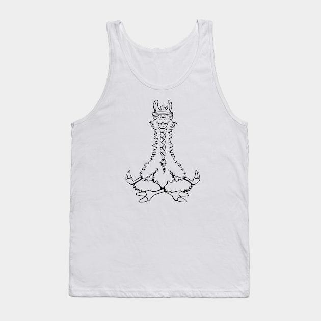 Meditating Llama - Line Drawing Tank Top by sketchtodigital